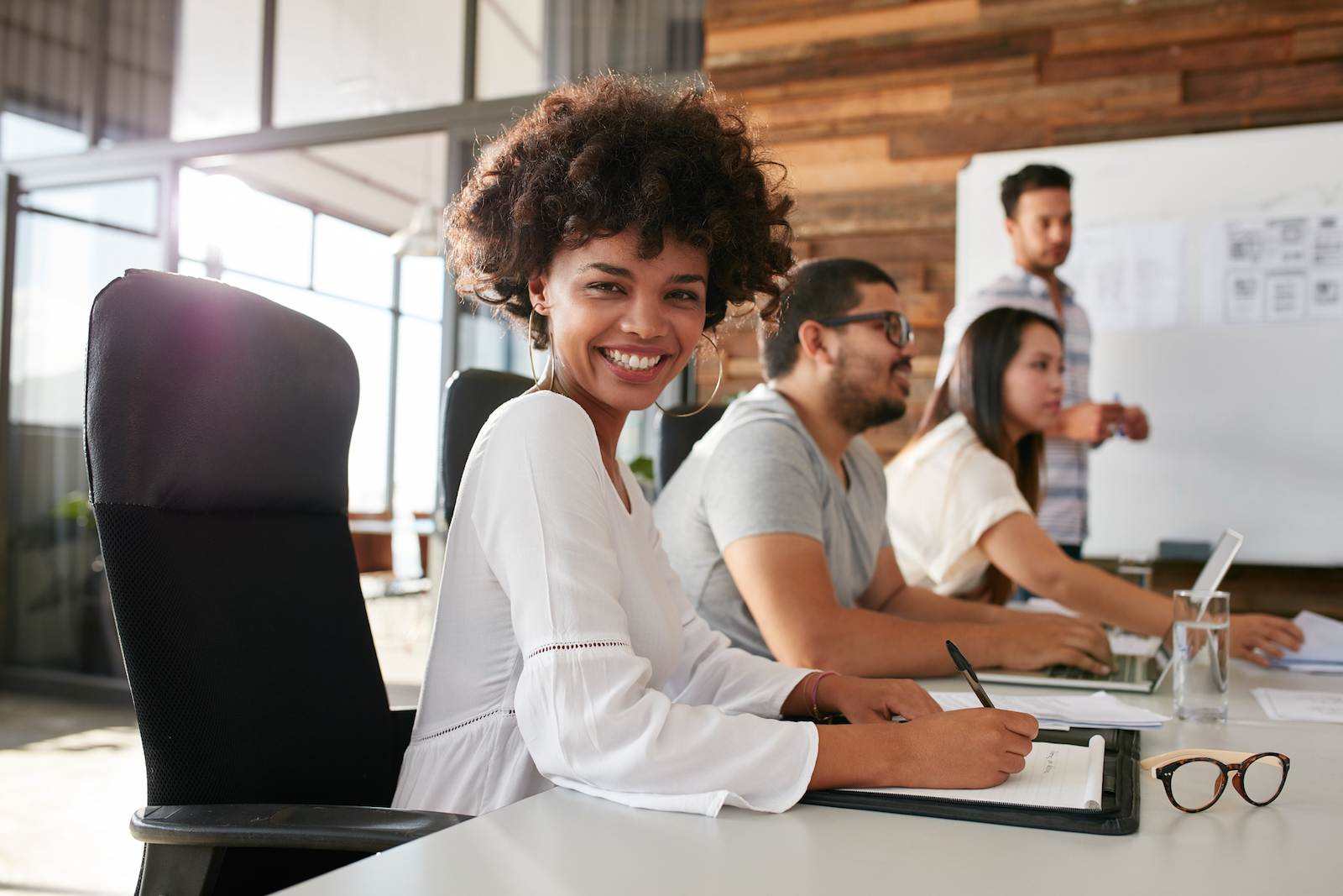 image_young woman sitting at a business presentation