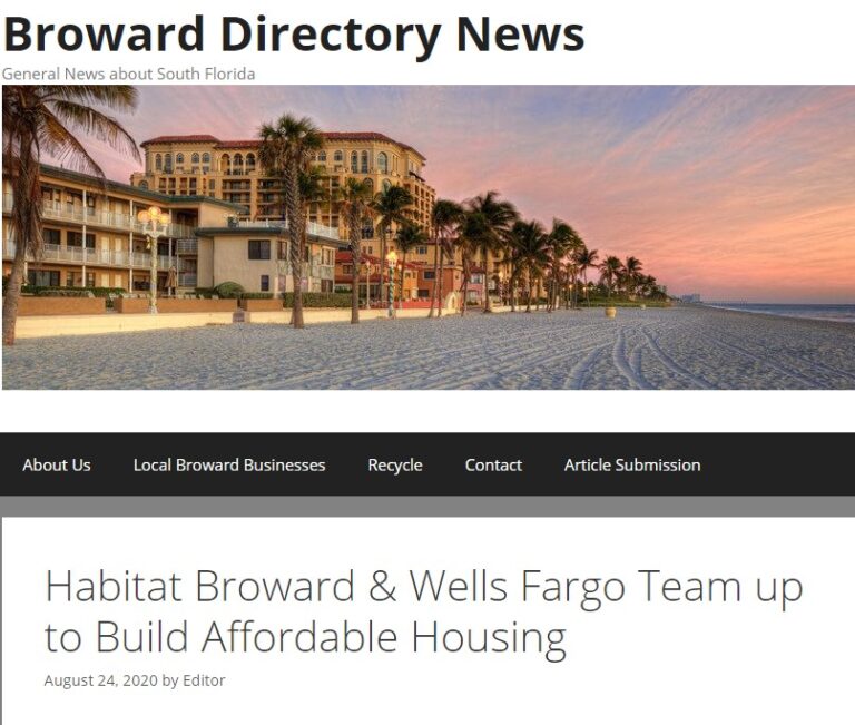 Habitat Broward & Wells Fargo Team up to Build Affordable Housing