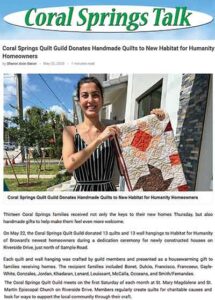 Coral Springs Quilt Guild Donates Handmade Quilts to New Habitat for Humanity Owners - Coral Springs Talk - May 22, 2025