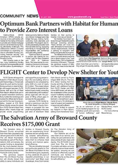 Optimum Bank Partners with Habitat for Humanity of Broward to Provide Zero Interest Mortgage Loans to Six Local Families - Good News Florida -July 1, 2025